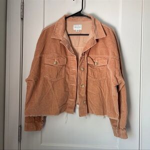 American Eagle Outfitters Peach Corduroy Cropped Jacket